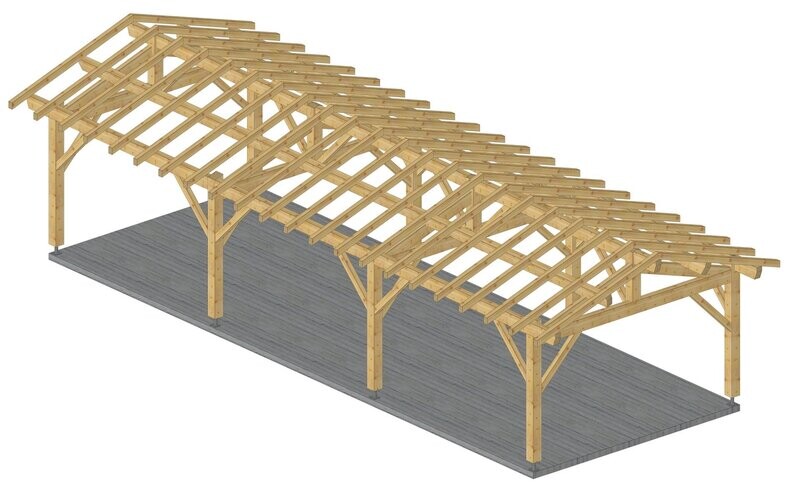 Abri deux pans 4x11m
