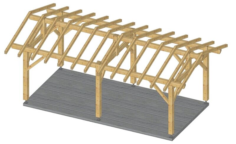 Abri deux pans 3x6m
