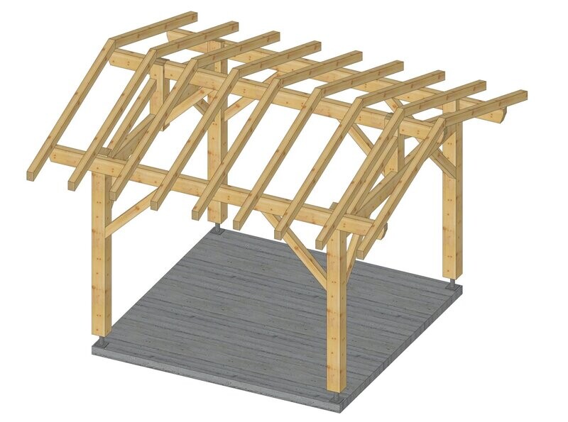 Abri en bois deux pans 3x3m