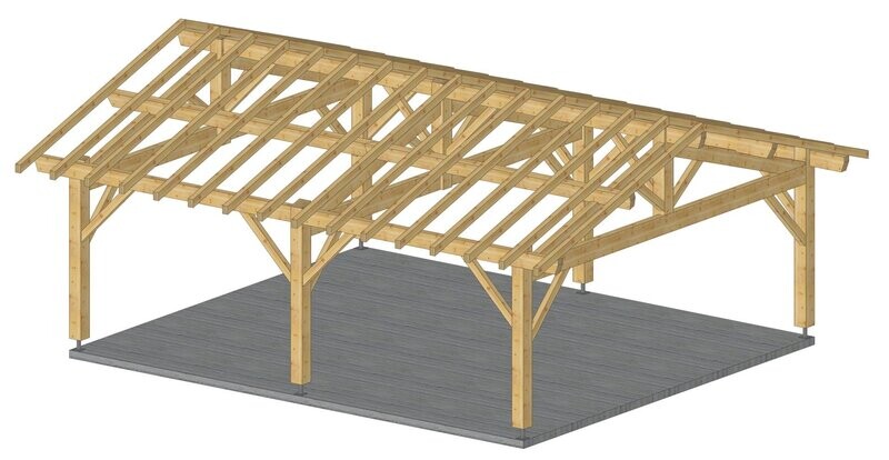 Abri deux pans 6x7m
