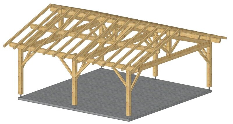 Abri deux pans 6x6m