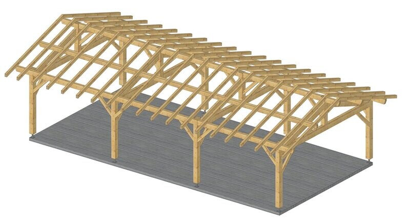 Abri deux pans 5x10m