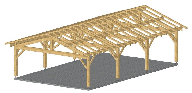 Abri deux pans 6x10m