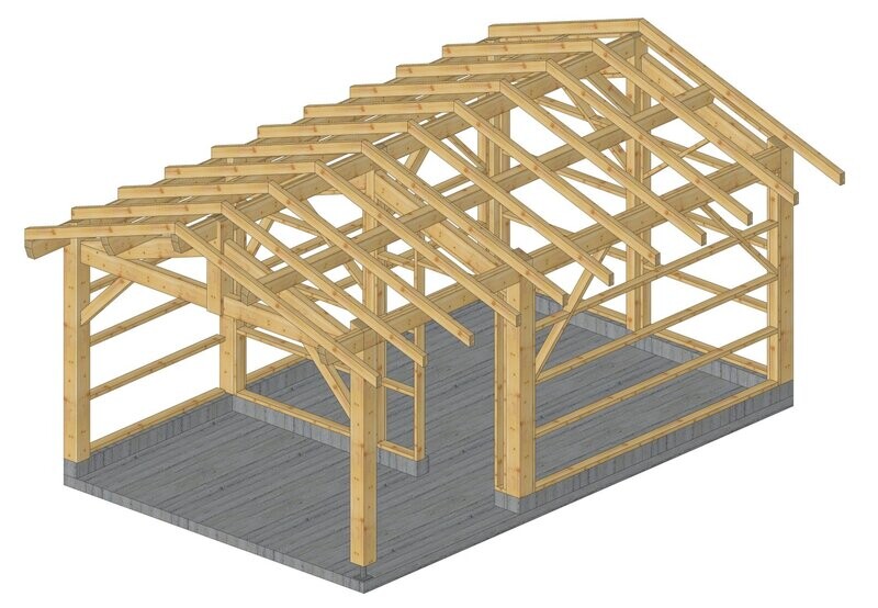 Abri deux pans 3.5x5.5m