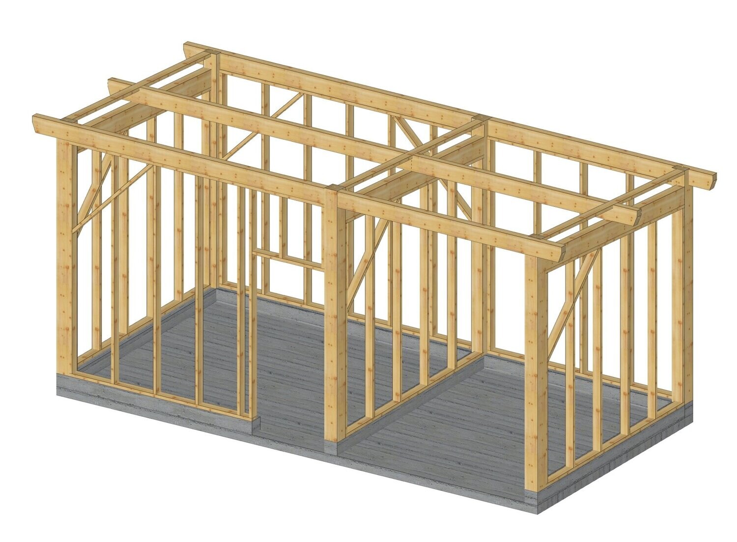 Abri monopente 3x6m fermé