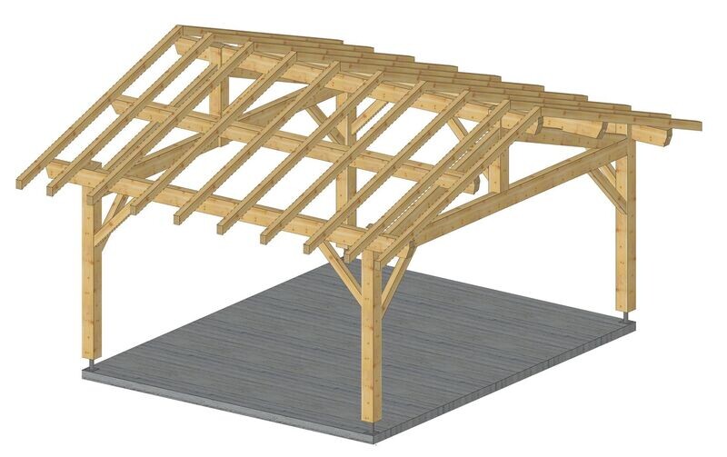 Abri deux pans 5x4m