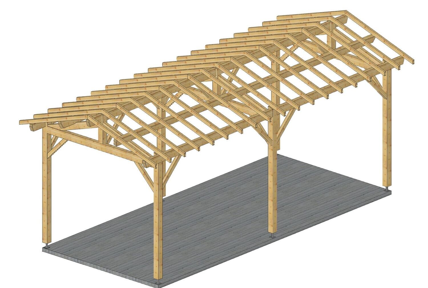 Abri deux pans 4x9m hauteur passage 3.2m