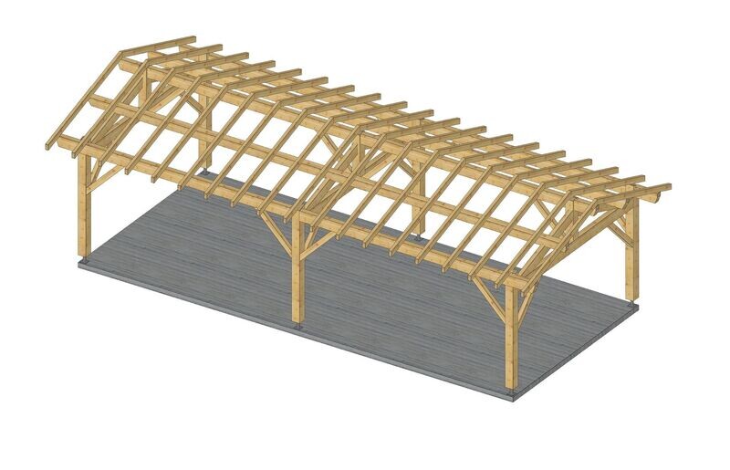 Abri deux pans 4x9m