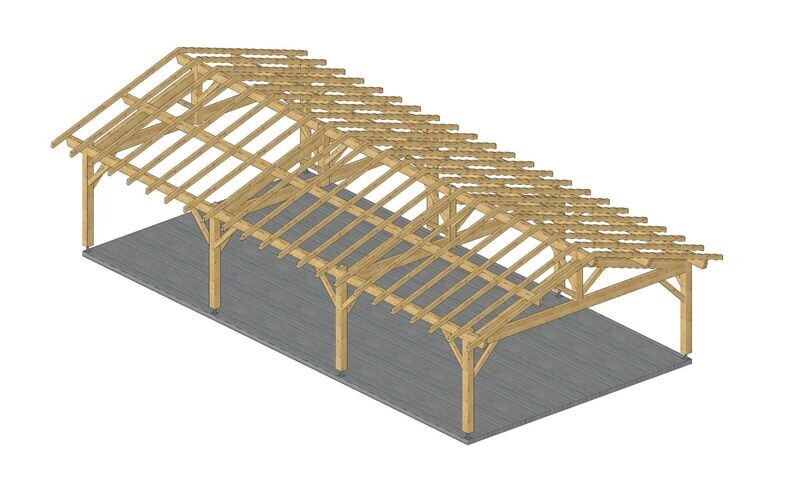 Abri deux pans 6x12m
