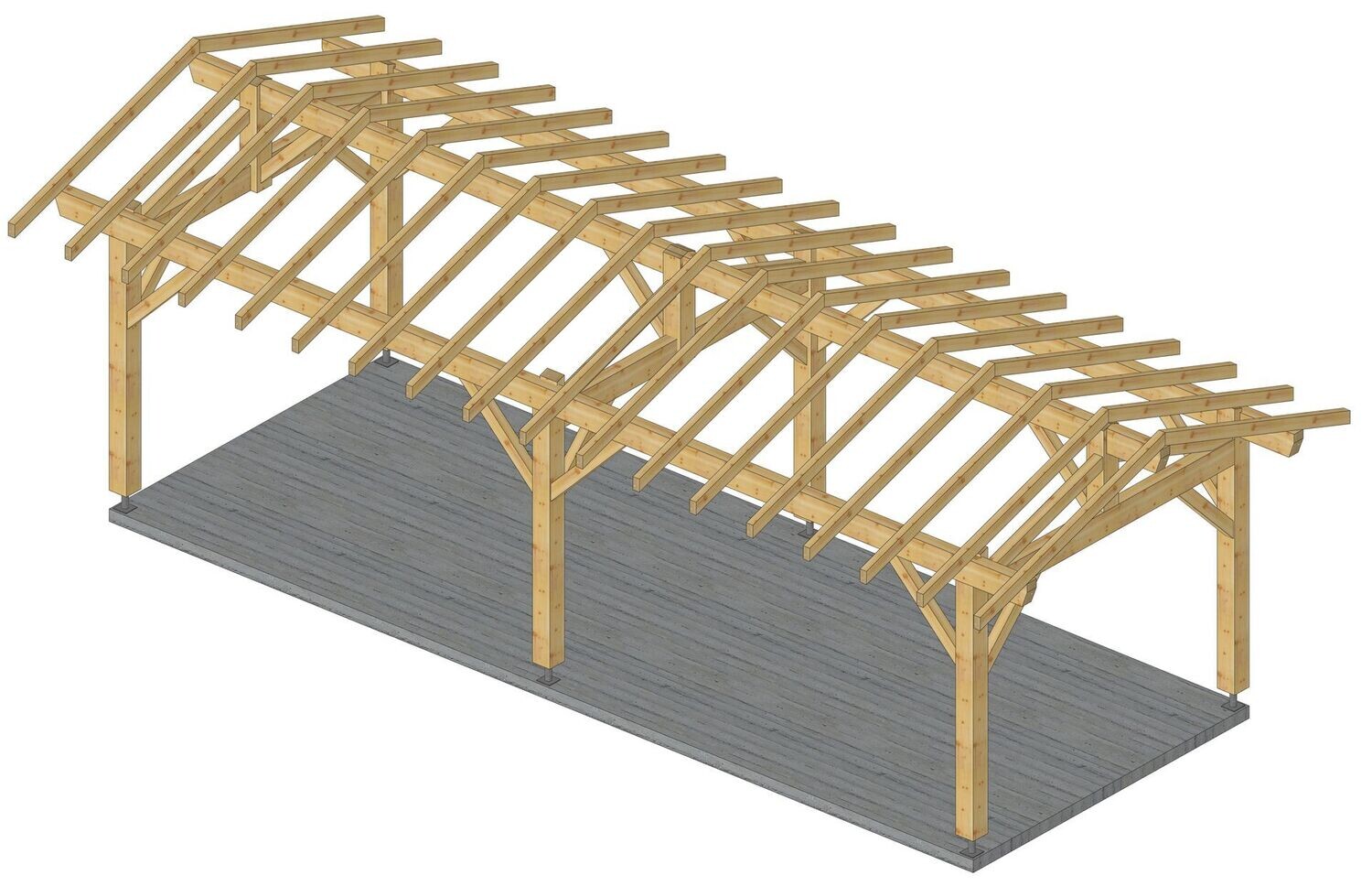 Abri deux pans 3x8m