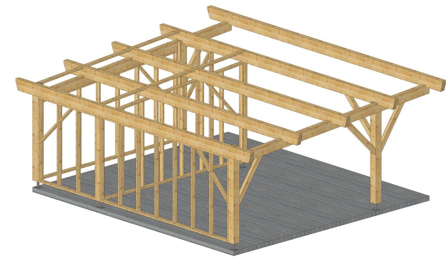 Abri monopente 6x5.5m