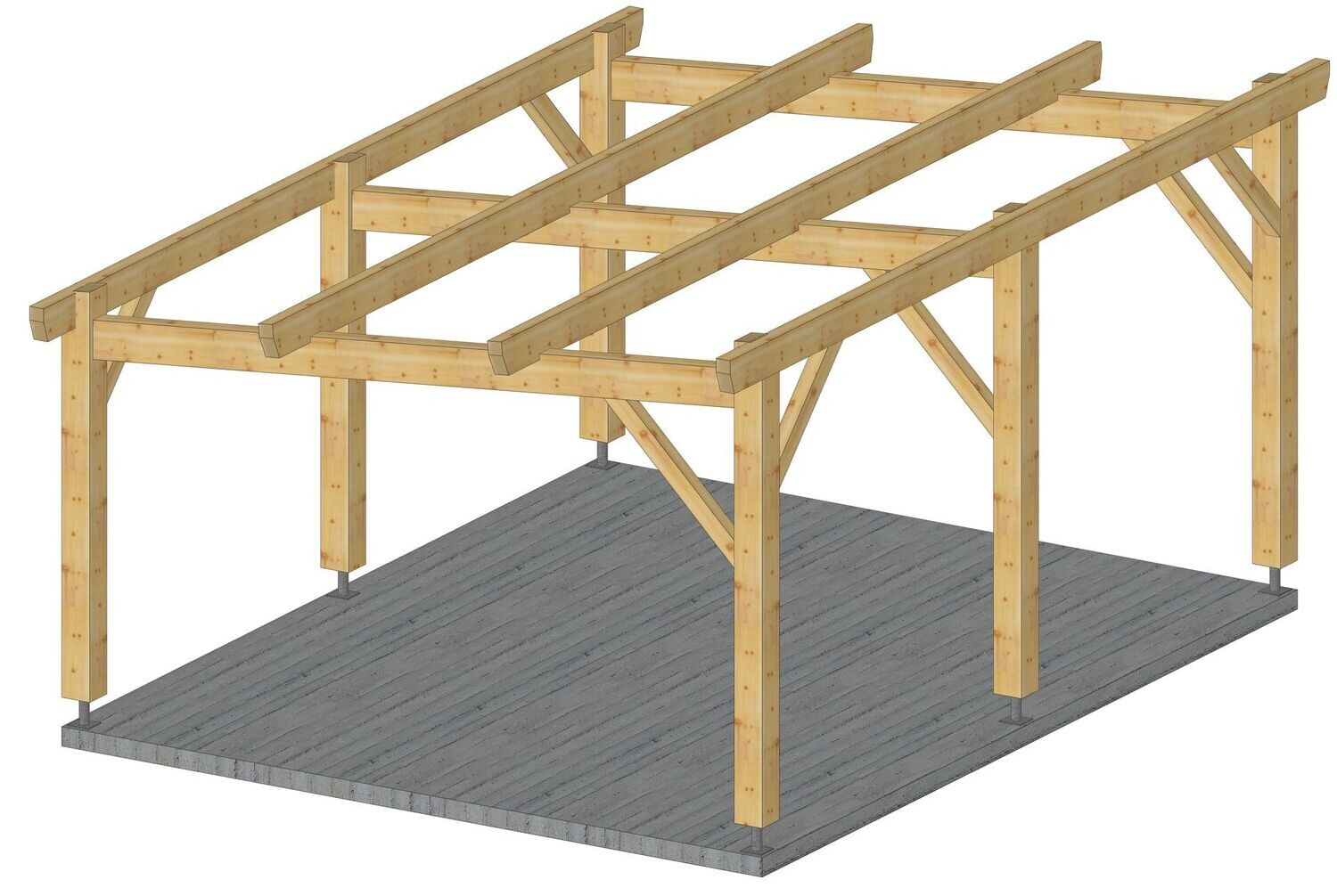 Abri monopente 4x5 m pente 10%