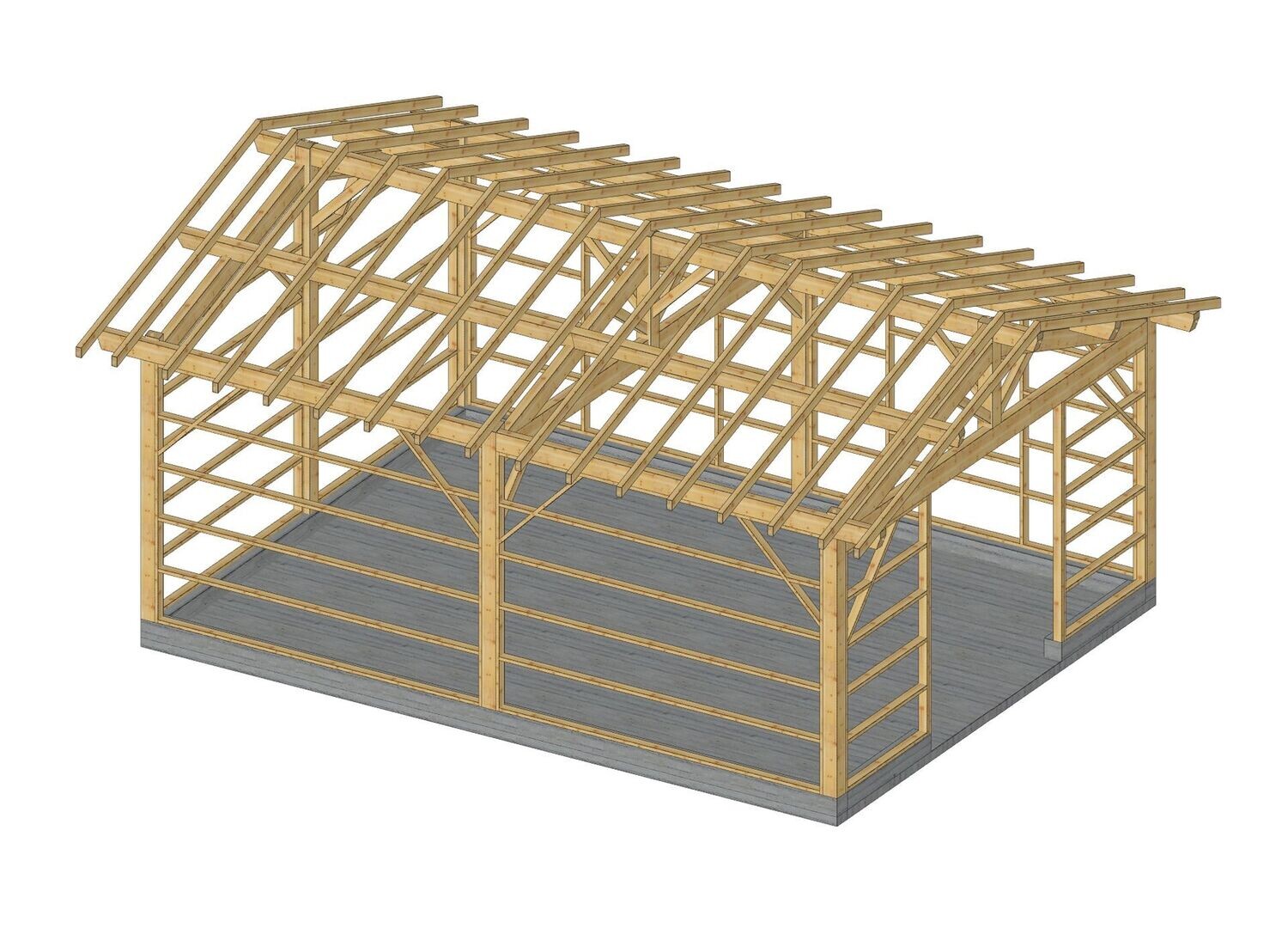 Abri  deux pans 6X8m fermé