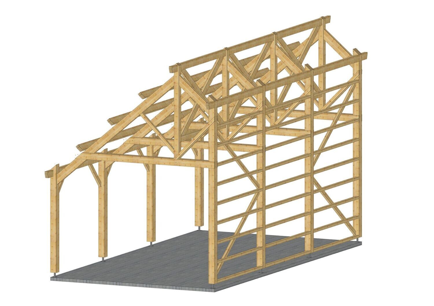 Abri 2 pentes asymétriques  5.5x10.5m