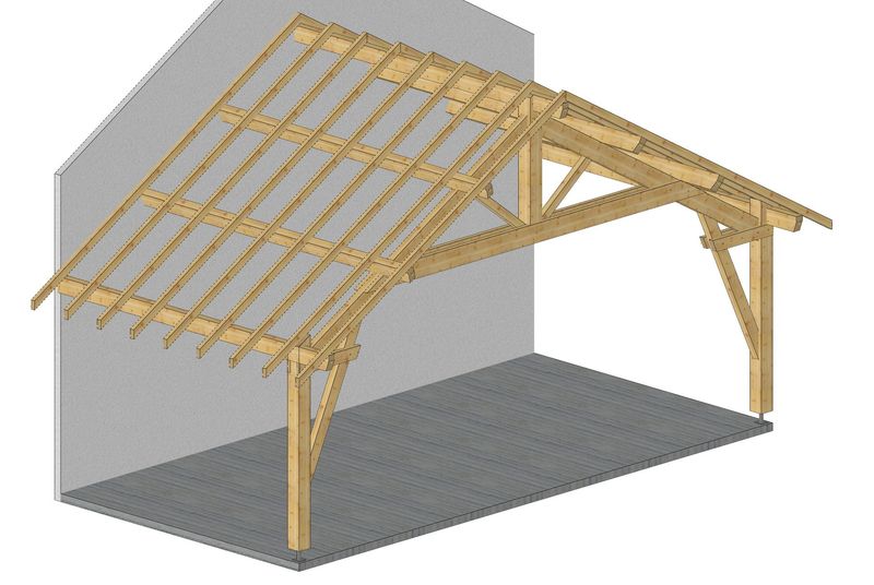 Abri adossé 8x4m