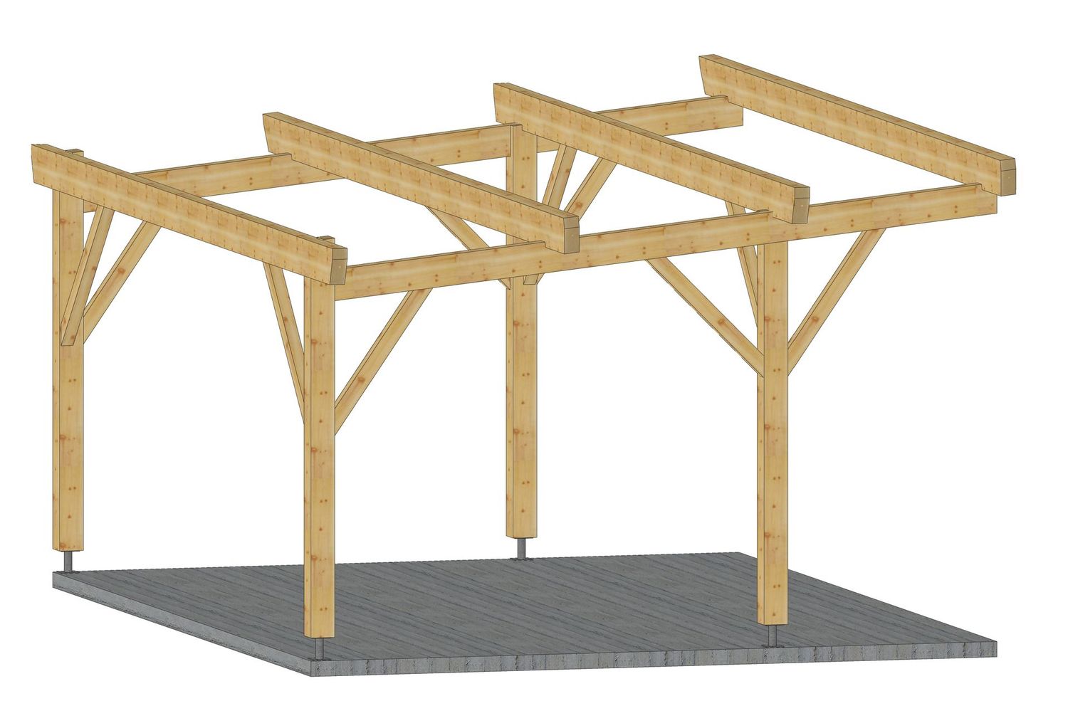 Abri monopente 6x4.6m pente 10%