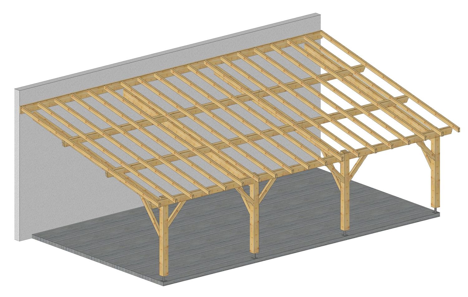 Abri adossé 4.55x9m