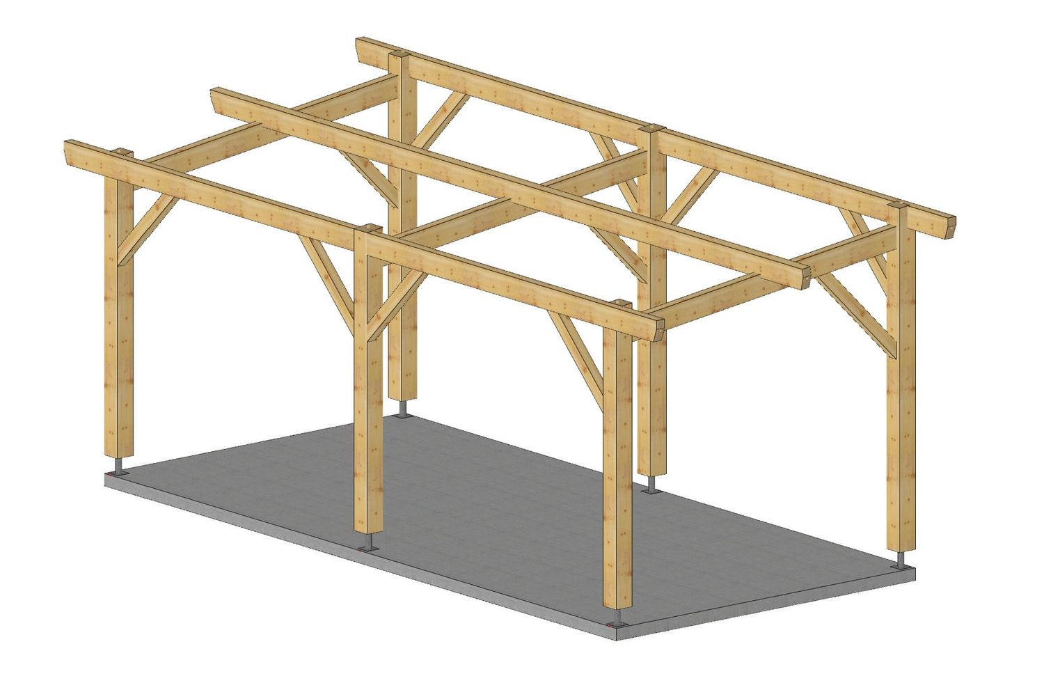 Abri mono pente 2.7X6m pente 12%