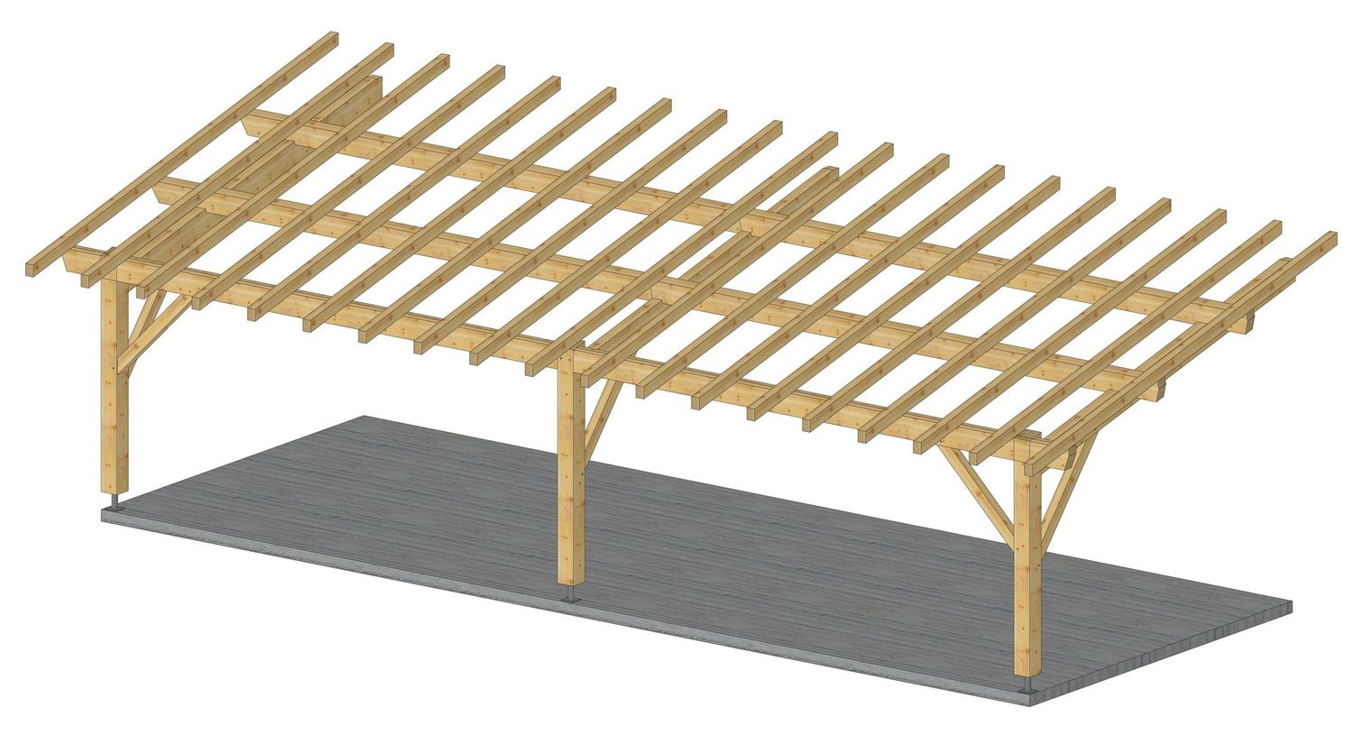 Appentis adossé 3.6x9.5m