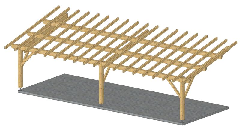Appentis adossé 3.6x9.5m