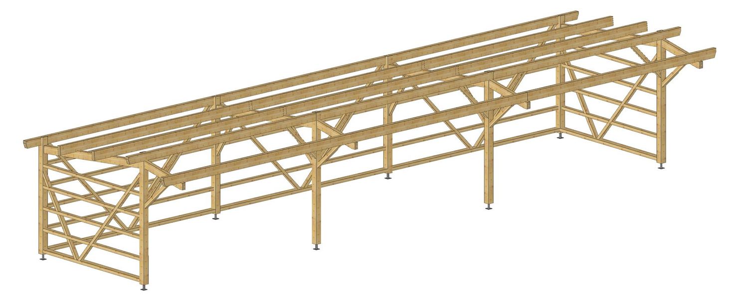 Abri auvent 5.8x17.56m