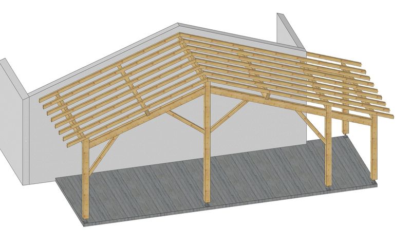 Abri adossé 9x3m