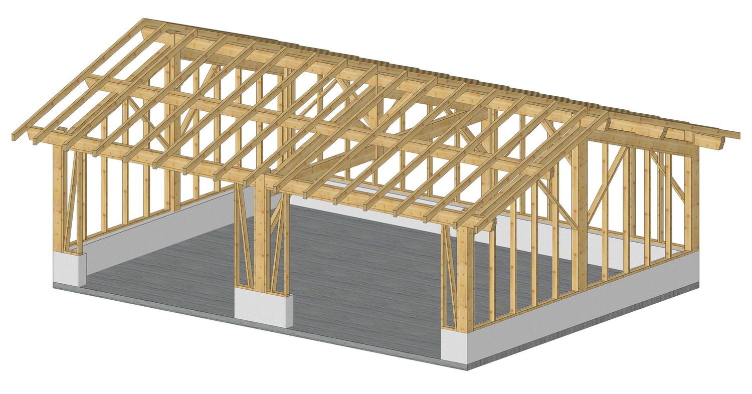 Abri  deux pans 6X8m fermé