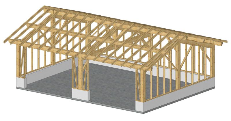 Abri  deux pans 6X8m fermé