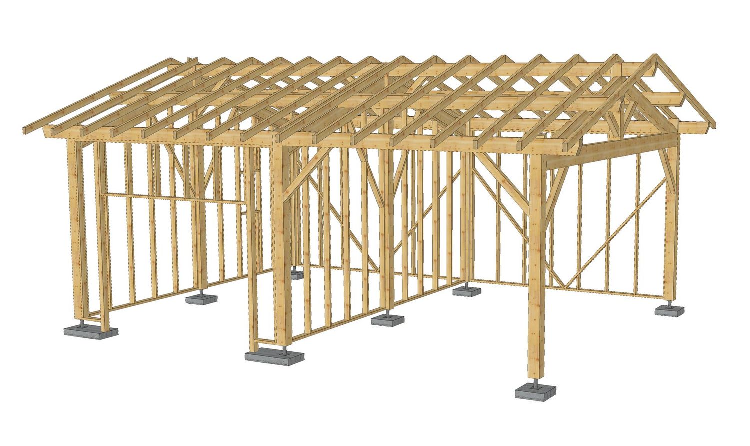 Abri  deux pans 6x8m fermé