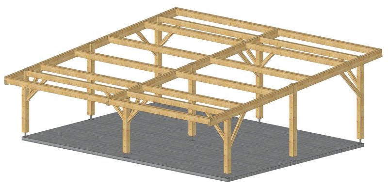 Abri monopente 6.21X8.3m pente 10%