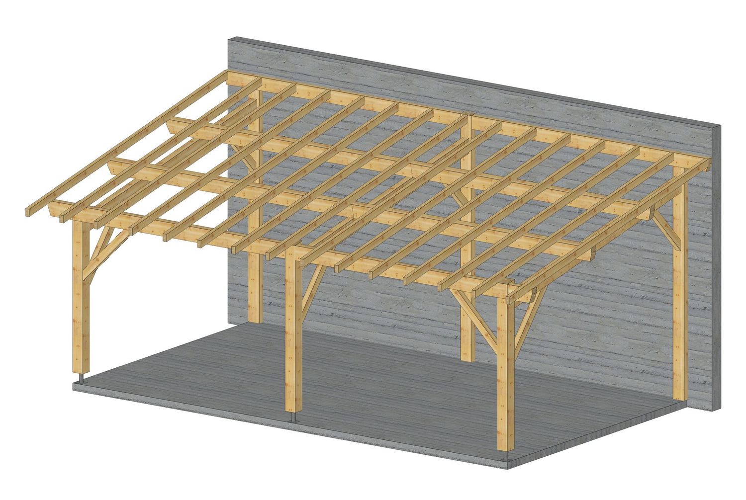 Appentis adossé 4X7m