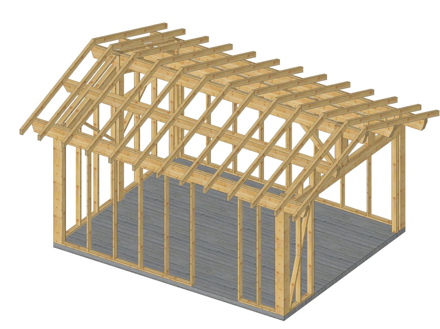 Abri 2 pentes 4X5m fermé