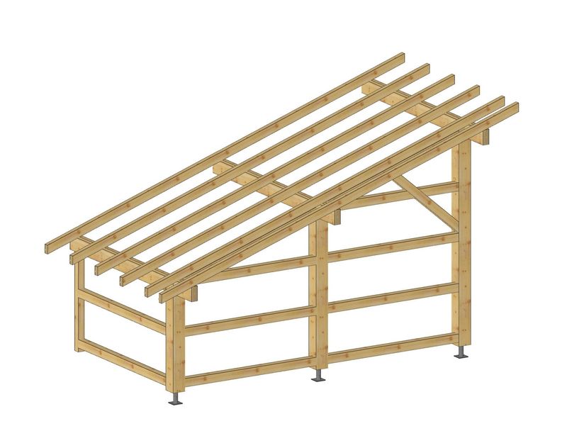 Abri adossé monopente 4x2.16m