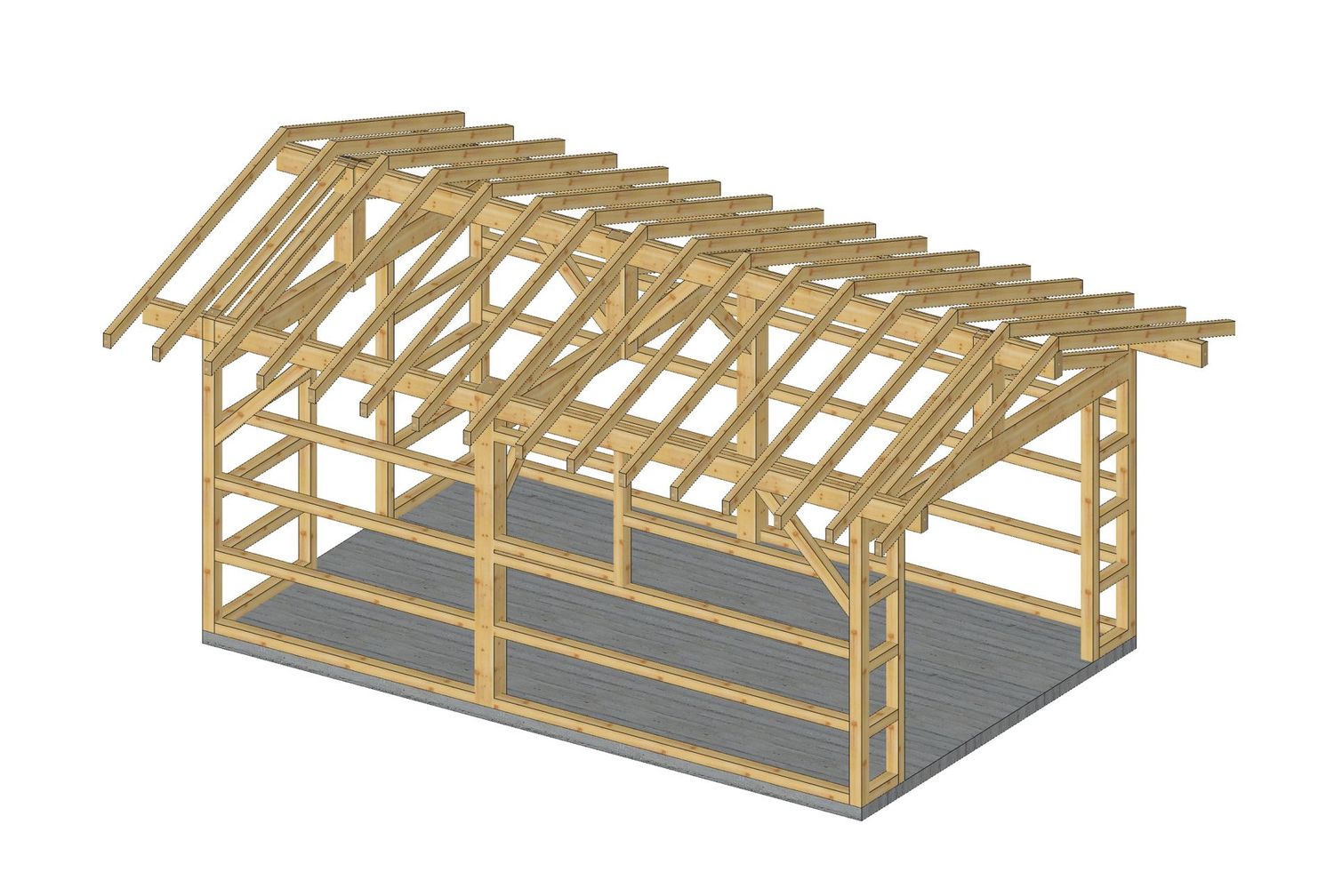 Abri 2 pentes 3.5X5.5m fermé