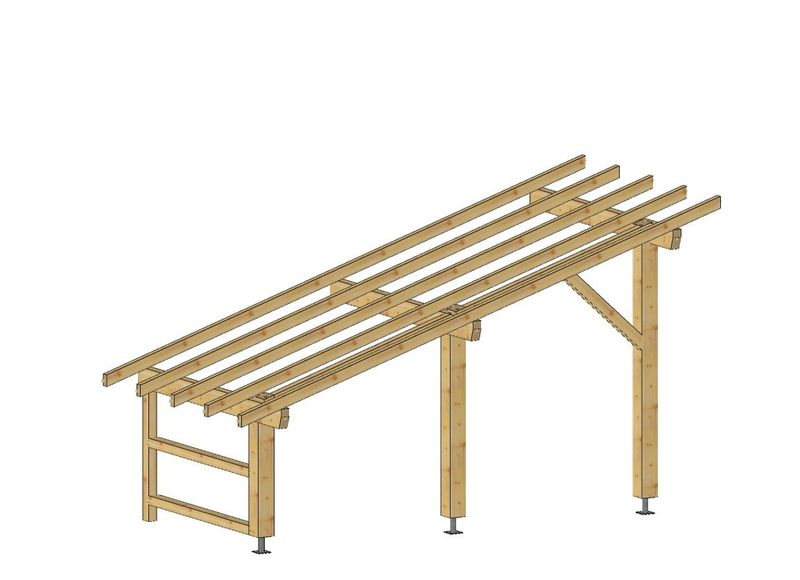 Abri adossé monopente 4.04x2.0m