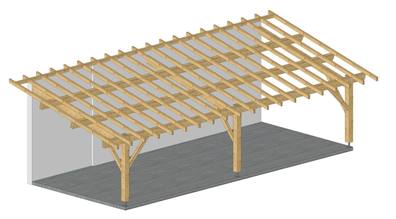 Appentis adossé 3.7x9.0m