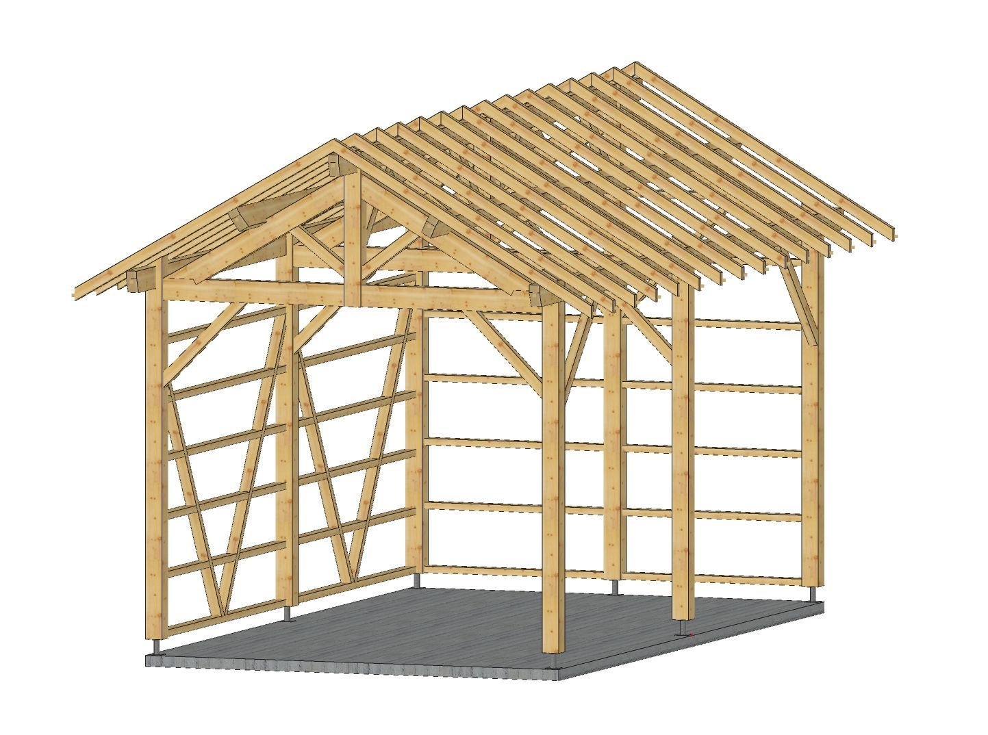 Abri 2 pentes 4X7 m spécial camping car Abri 2 pentes 4X7 m spécial camping car