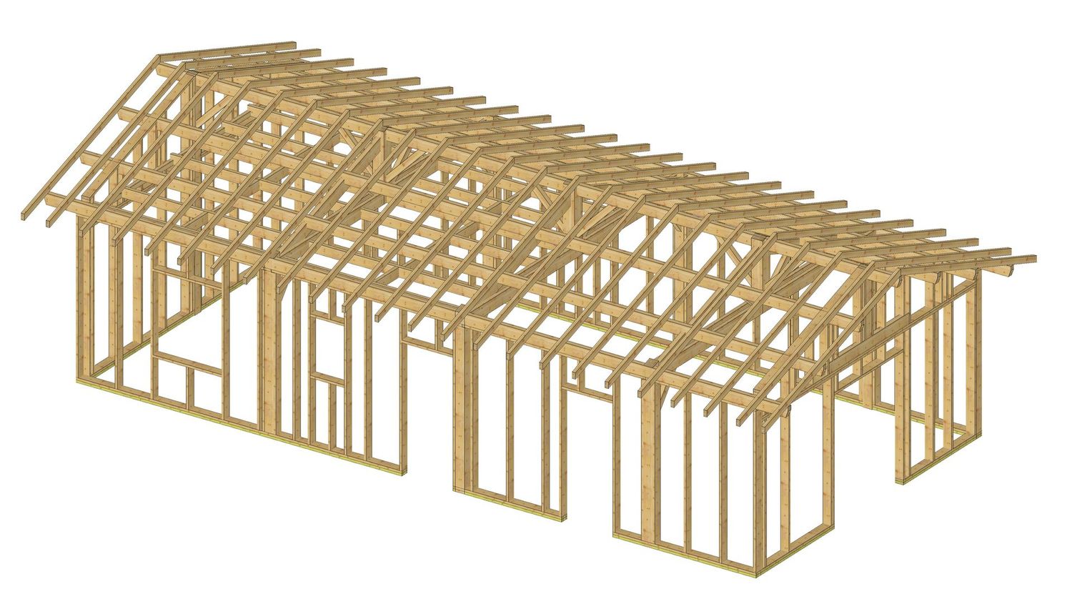Structure ossature bois 6x12m