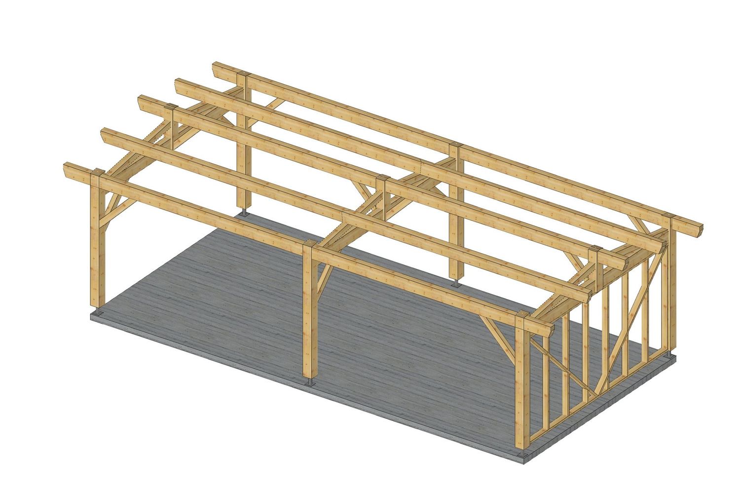 Abri 2 pentes 15% 4x8m