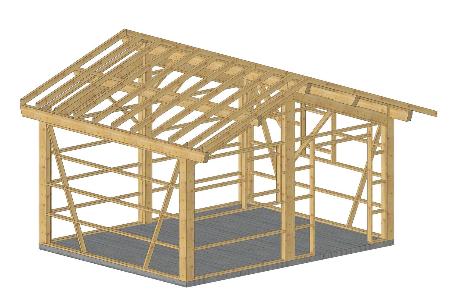 Abri deux pentes sur-mesure 5x4m
