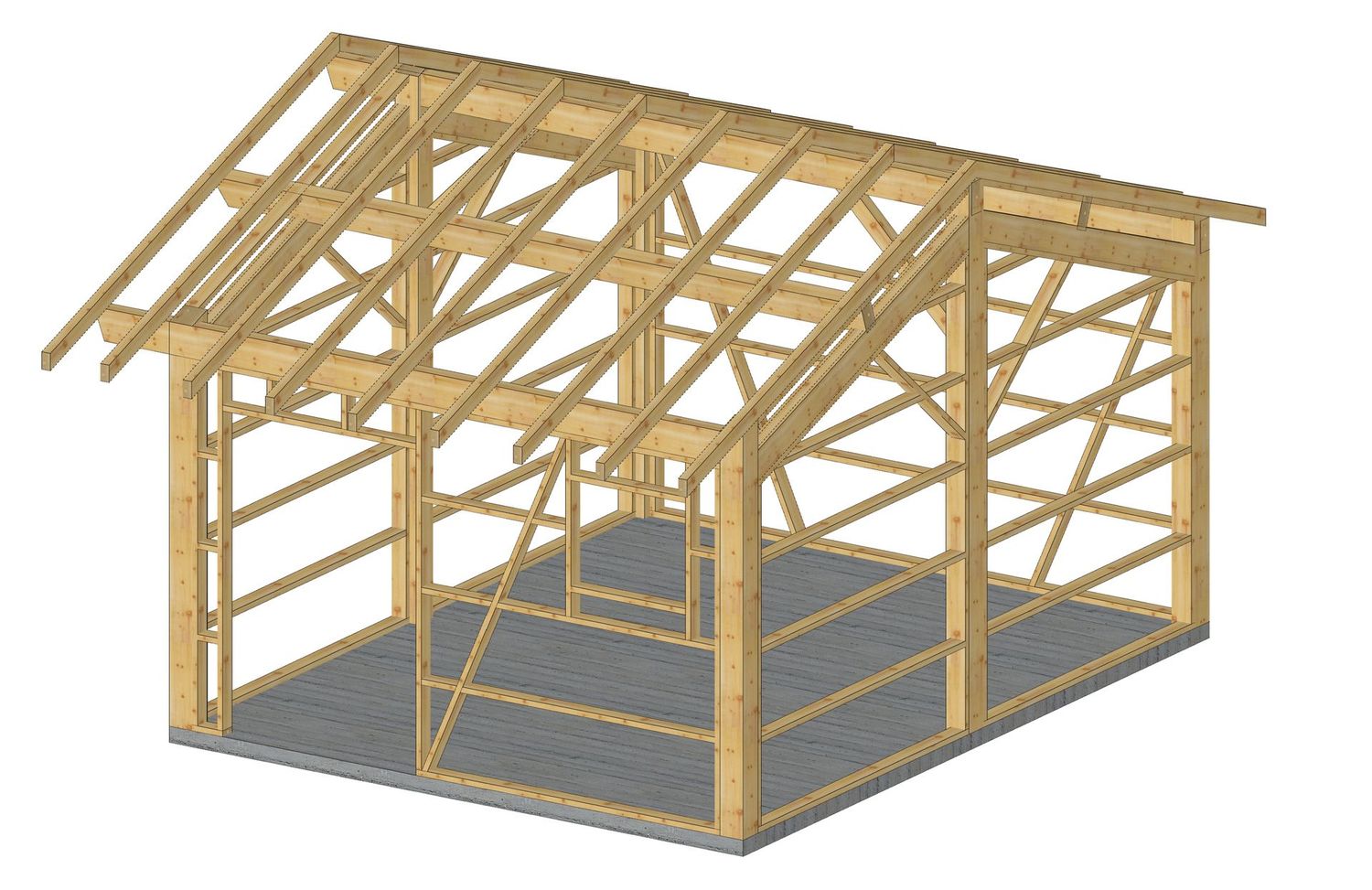 Abri deux pentes sur-mesure 5x4m