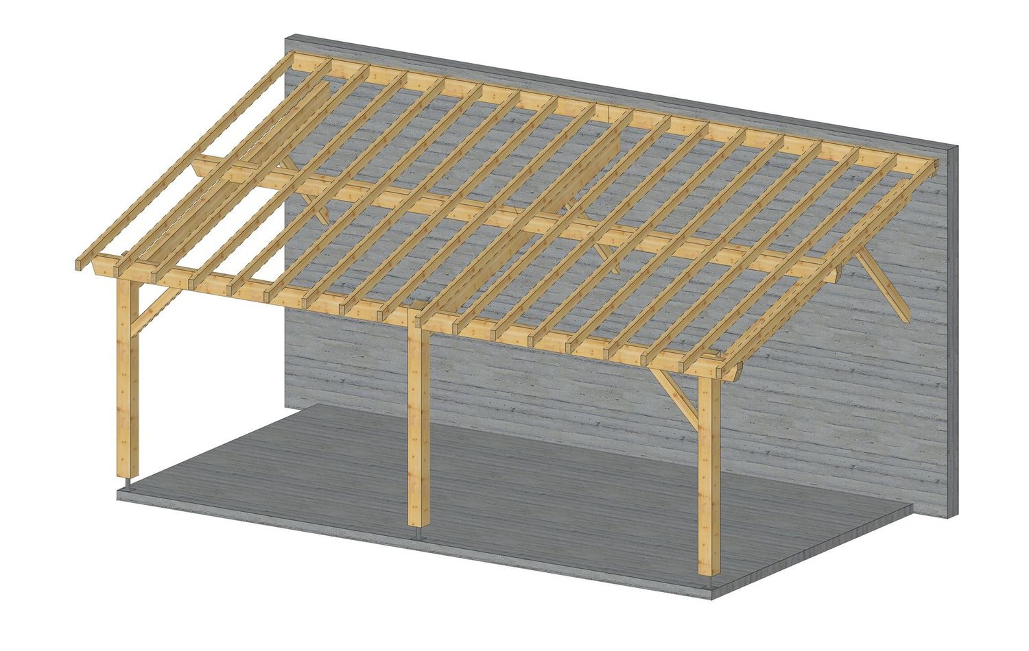 Appentis adossé 3.8x6m
