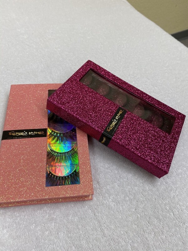 5 Pairs 3D Mink Eyelashes with Glitter Eyelash Book