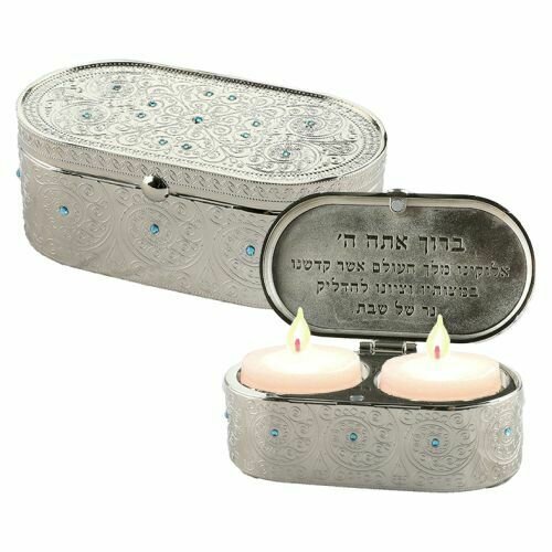 Travel candles in a box silver