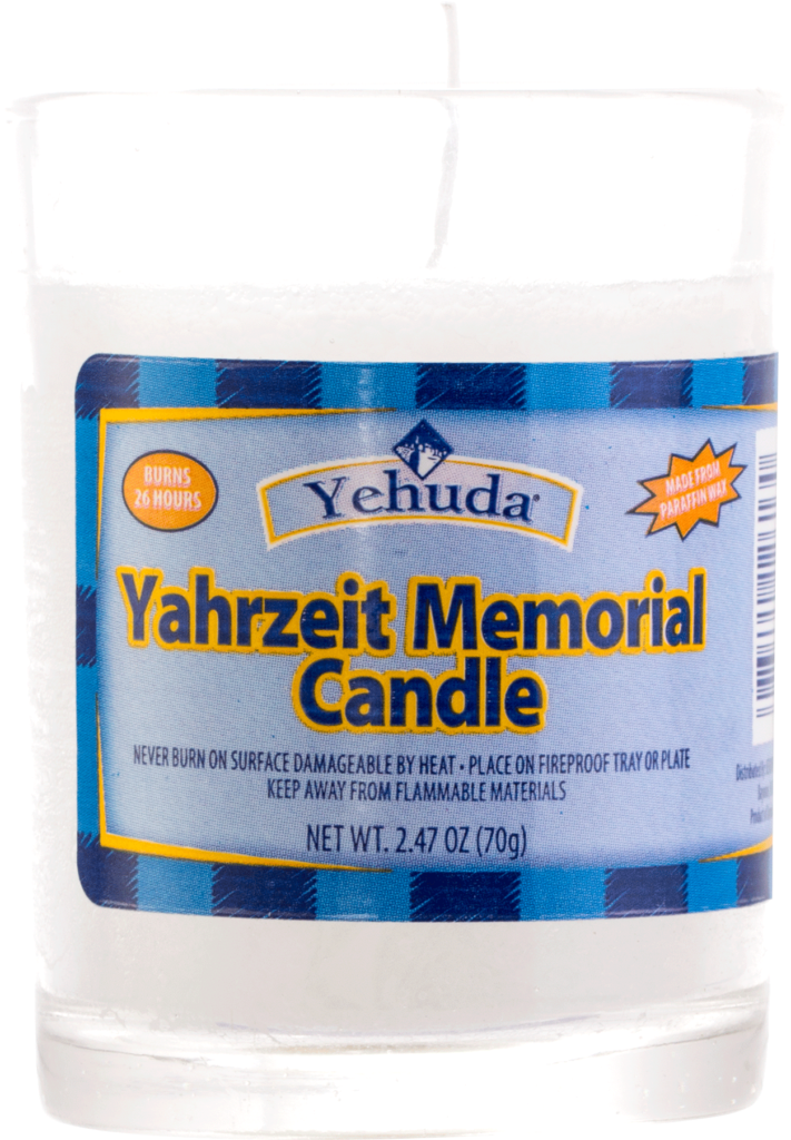 Yartzait Memorial Glass Candle | Yehuda