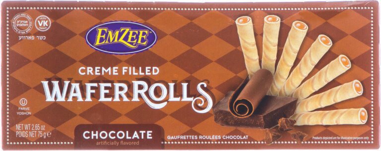 Creamed Filled Choco Wafer Rolls 2.65oz Gefen Y