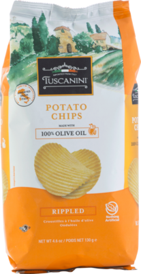 Potato Chips Rippled Olive Oil, 4.6 Oz