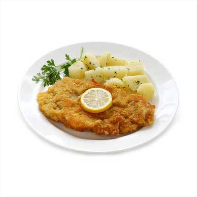 Schnitzel Breaded (Chicken Cutlets Fried)