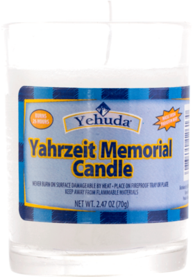 Candle Yartzait Memorial Glass