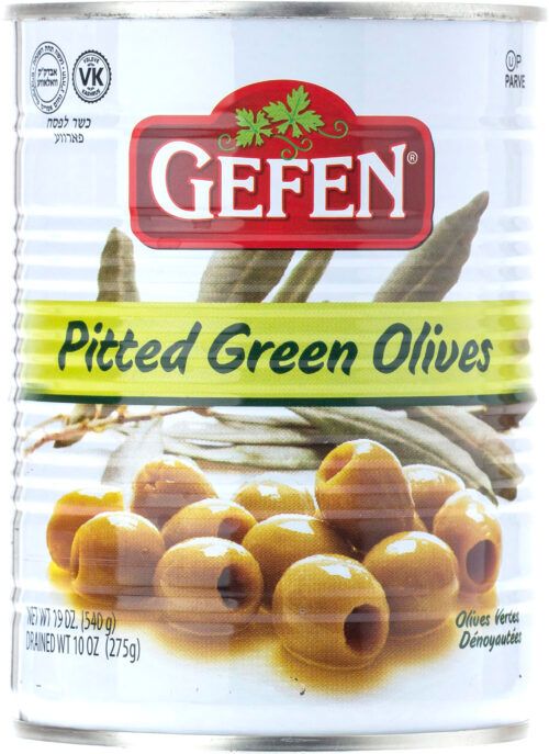 Olives Green Pitted 19oz Can Gefen